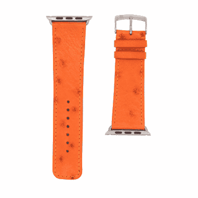 Apple watch band Ostrich orange men