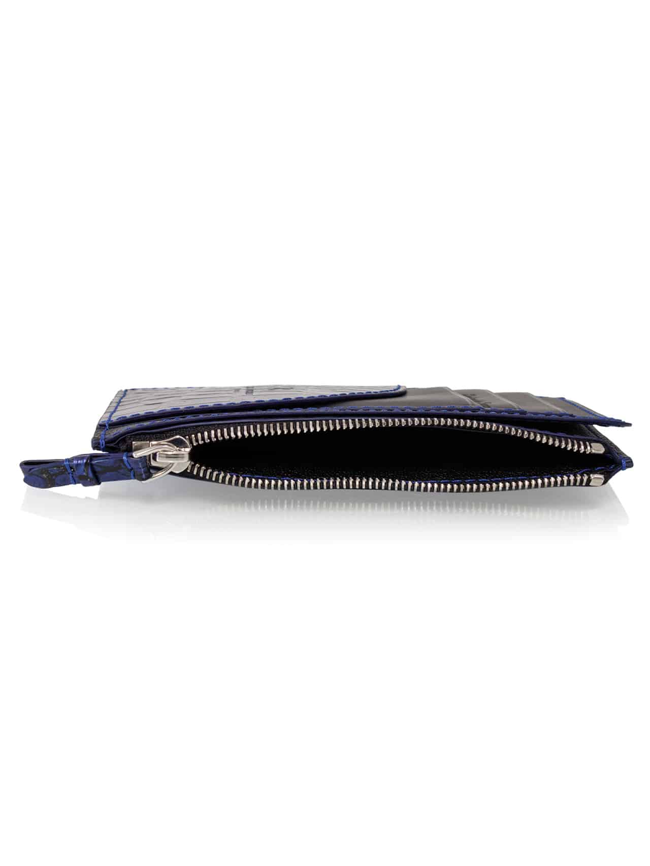 Money Clip Wallet dark blue semi matte alligator - Maison Jean Rousseau