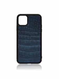 iPhone 12 Pro Max case blue vintage alligator