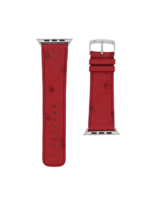 Bracelet Apple Watch autruche rouge