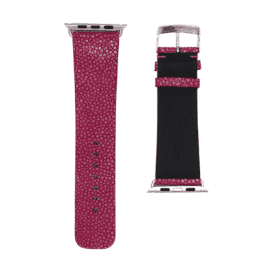 apple watch strap shagreen pink red