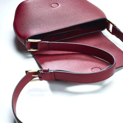 Mini Sam handbag in burgundy embossed calf