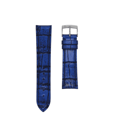 watch strap alligator semi matte blue