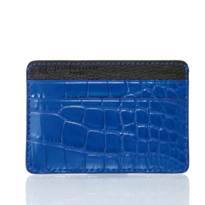 card holder blue alligator