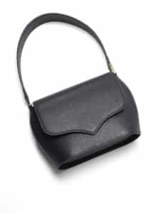 Sam handbag in black embossed calf