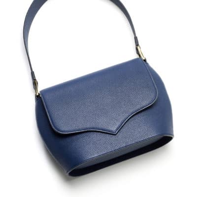 Sam handbag in blue embossed calf