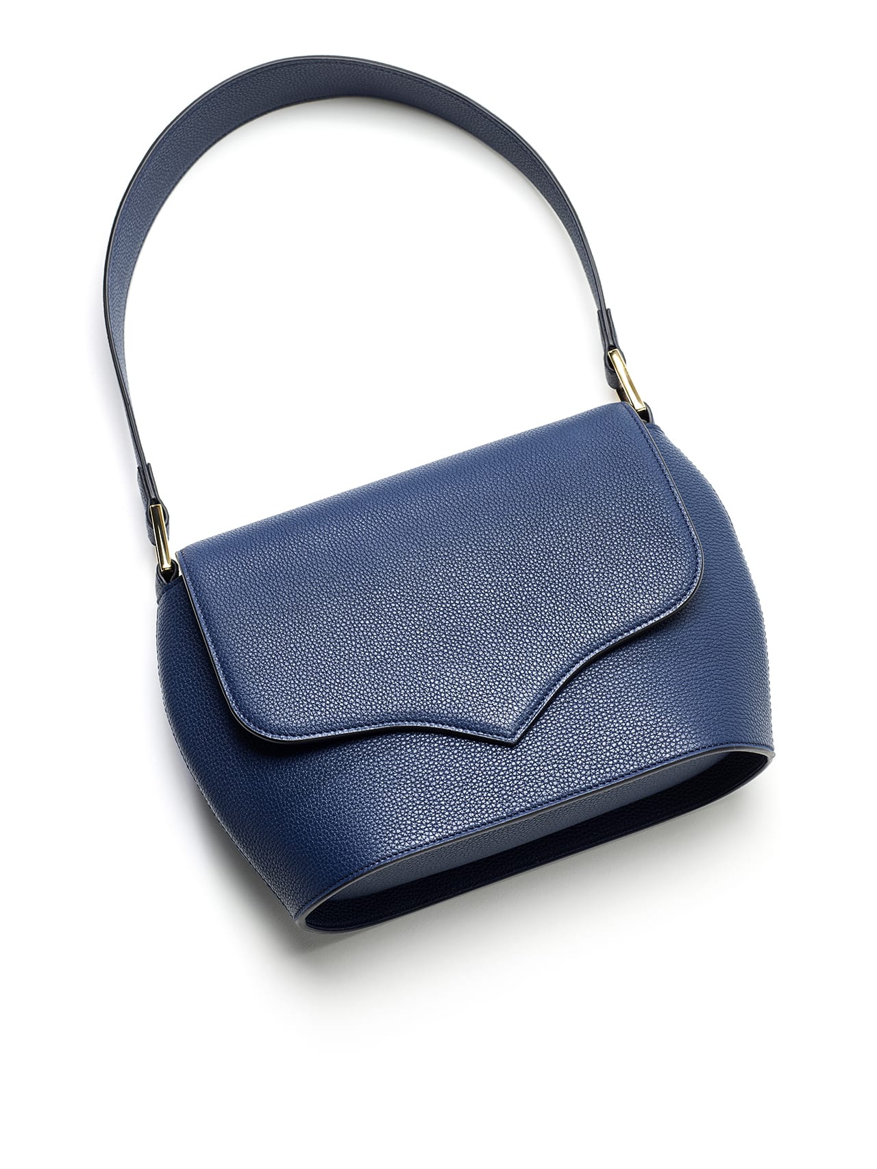 Sam handbag blue embossed calf - Maison Jean Rousseau