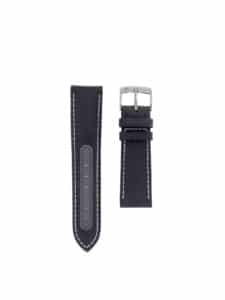 Compass watch strap black technical fabric - white stitching