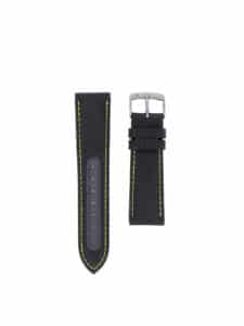 Compass watch strap black Cordura - yellow stitching