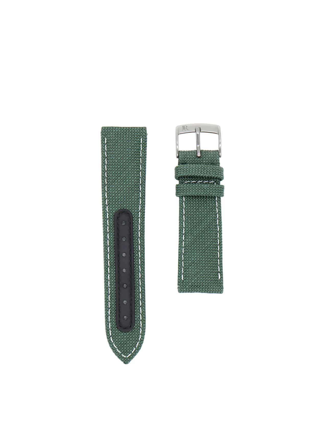 watch strap black jean rousseau technical fabric green