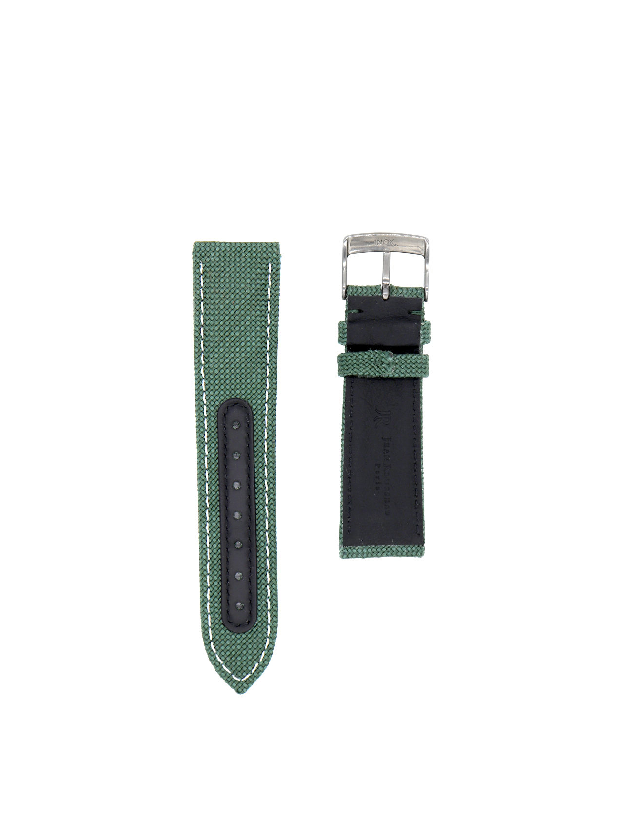 watch strap black jean rousseau technical fabric green