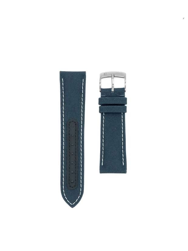 Compass watch strap blue Cordura white stitching Maison Jean