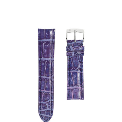 Watch strap alligator shiny purple