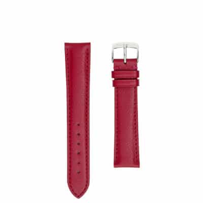 Classic watch band grained calf red women