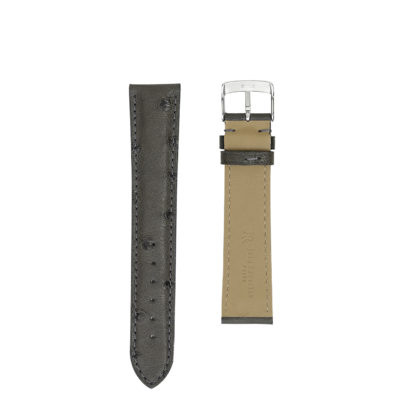 jean rousseau watch strap ostrich black grey