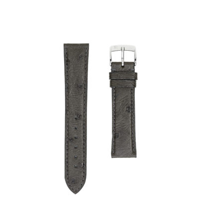 jean rousseau watch strap ostrich black grey
