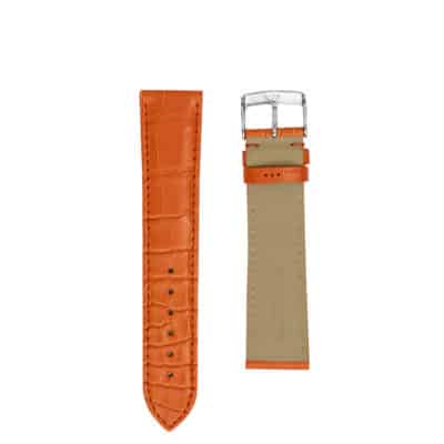watch strap crocodile jean rousseau orange