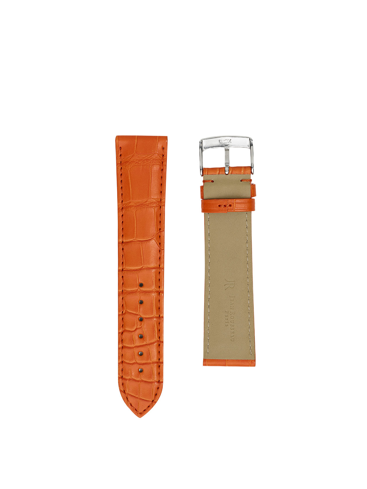 watch strap crocodile jean rousseau orange