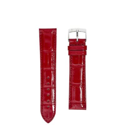 watch band alligator red shiny women