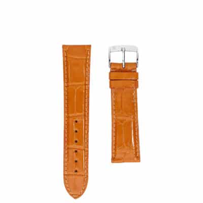 jean rousseau crocodile watch strap orange