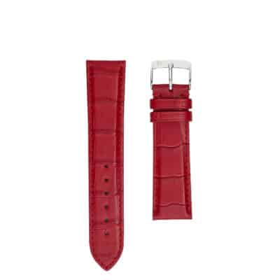 watch strap jean rousseau leather crocodile red