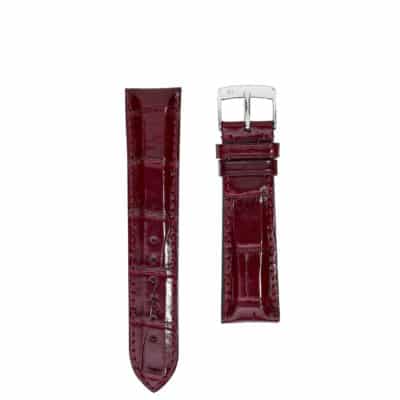 jean rousseau crocodile watch strap brown red