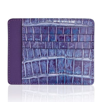 Alligator mini wallet pink purple crocodile man