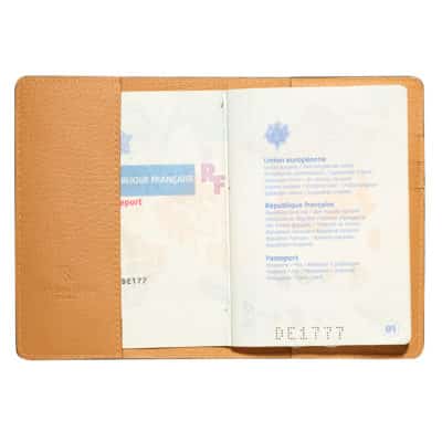 Passport cover light gold veg tan calf