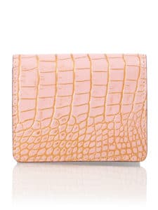 Portefeuille mini alligator d'exception Graffiti rose et or