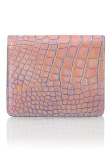 Mini wallet pink and blue pearly Graffiti exception alligator