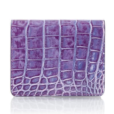 Portefeuille mini alligator d’exception Graffiti violet