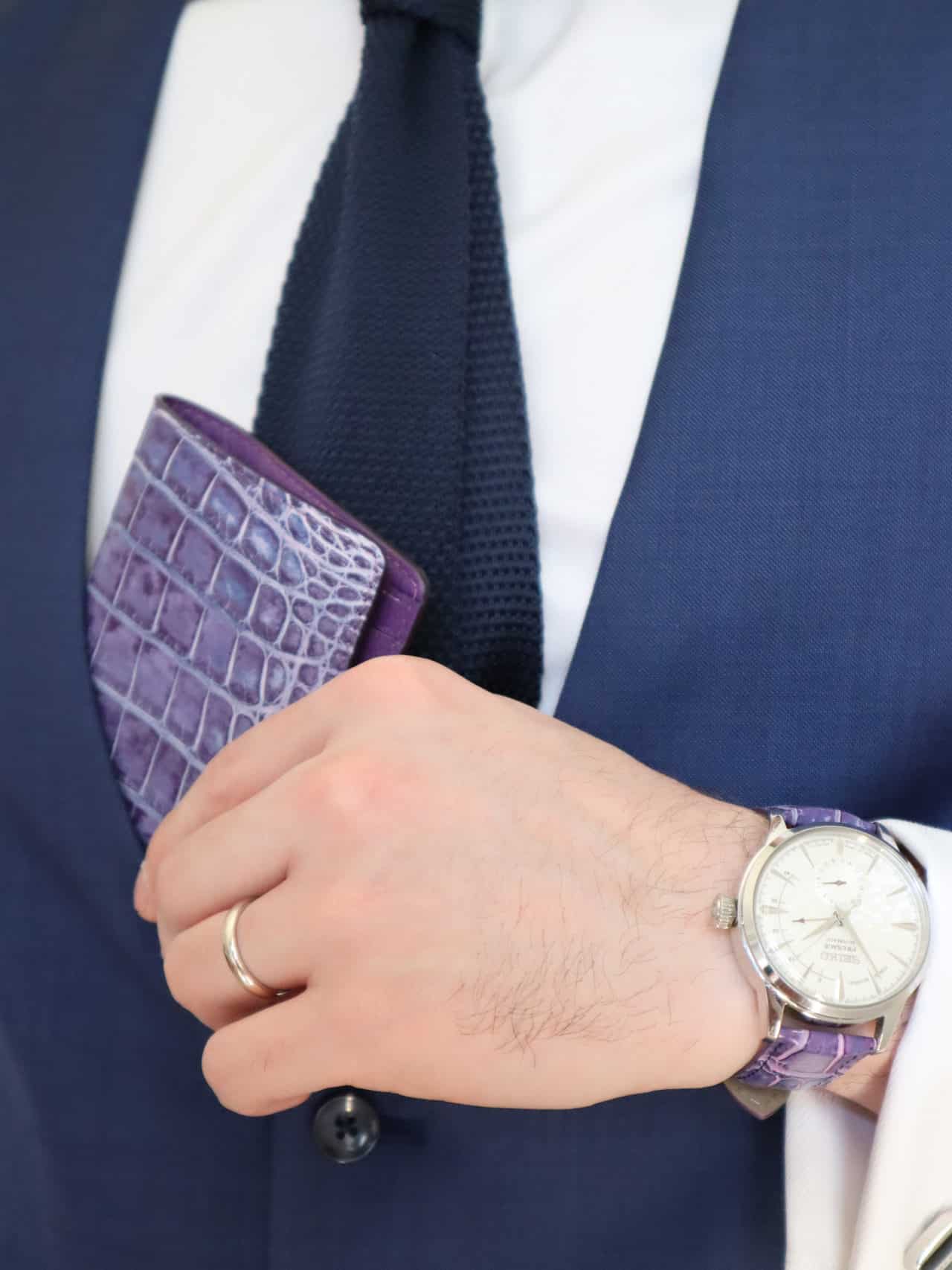 watch strap crocodile jean rousseau pink blue wallet card holder