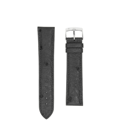 jean rousseau watch strap ostrich black grey