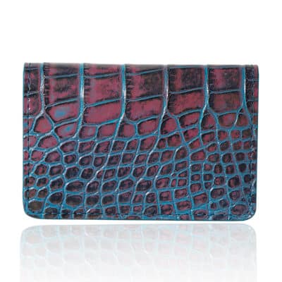 Business cardholder blue and pink Graffiti exception alligator