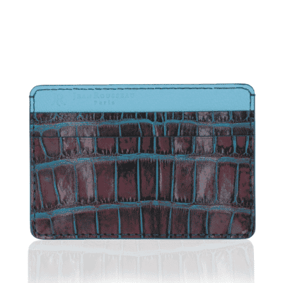 jean rousseau crocodile red brown pink blue wallet car holder