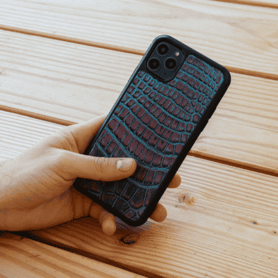 jean rousseau crocodile red brown pink blue iphone case