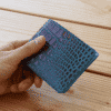 jean rousseau crocodile red brown pink blue wallet car holder