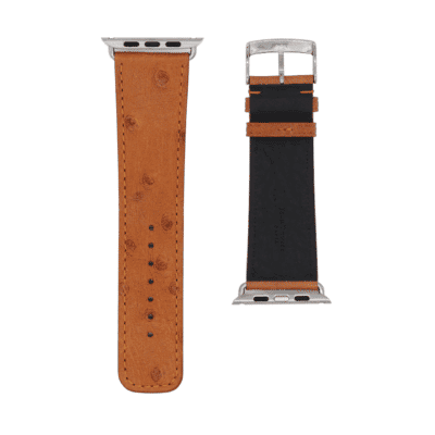 Apple watch band ostrich brown