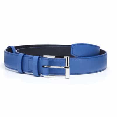 Ceinture classique veau bleu cobalt