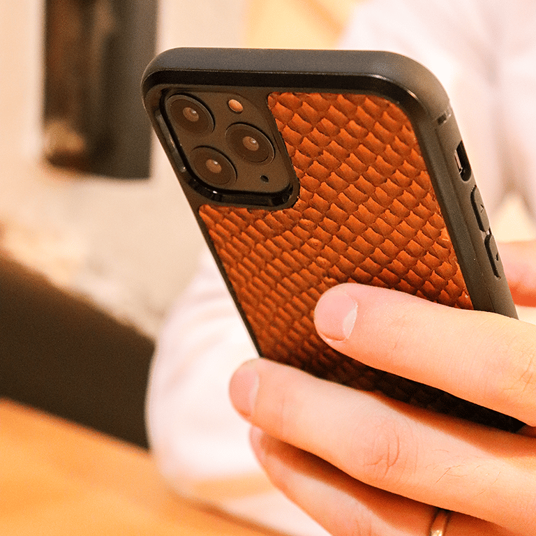 salmon jean rousseau orange iphone case wallet card holder
