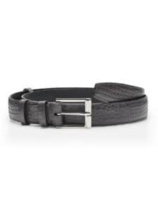 Ceinture classique alligator semi-mat gris - écailles rondes