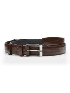 Classic belt brown vintage alligator - round scales