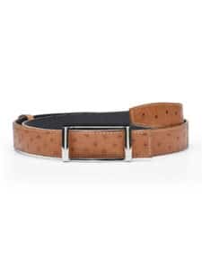 Reversible belt sherry ostrich