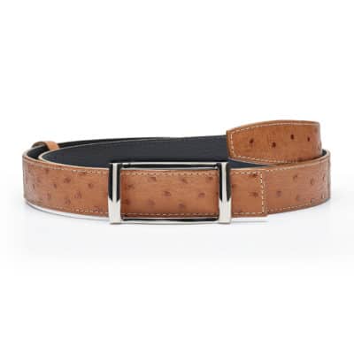 belt ostrich brown black