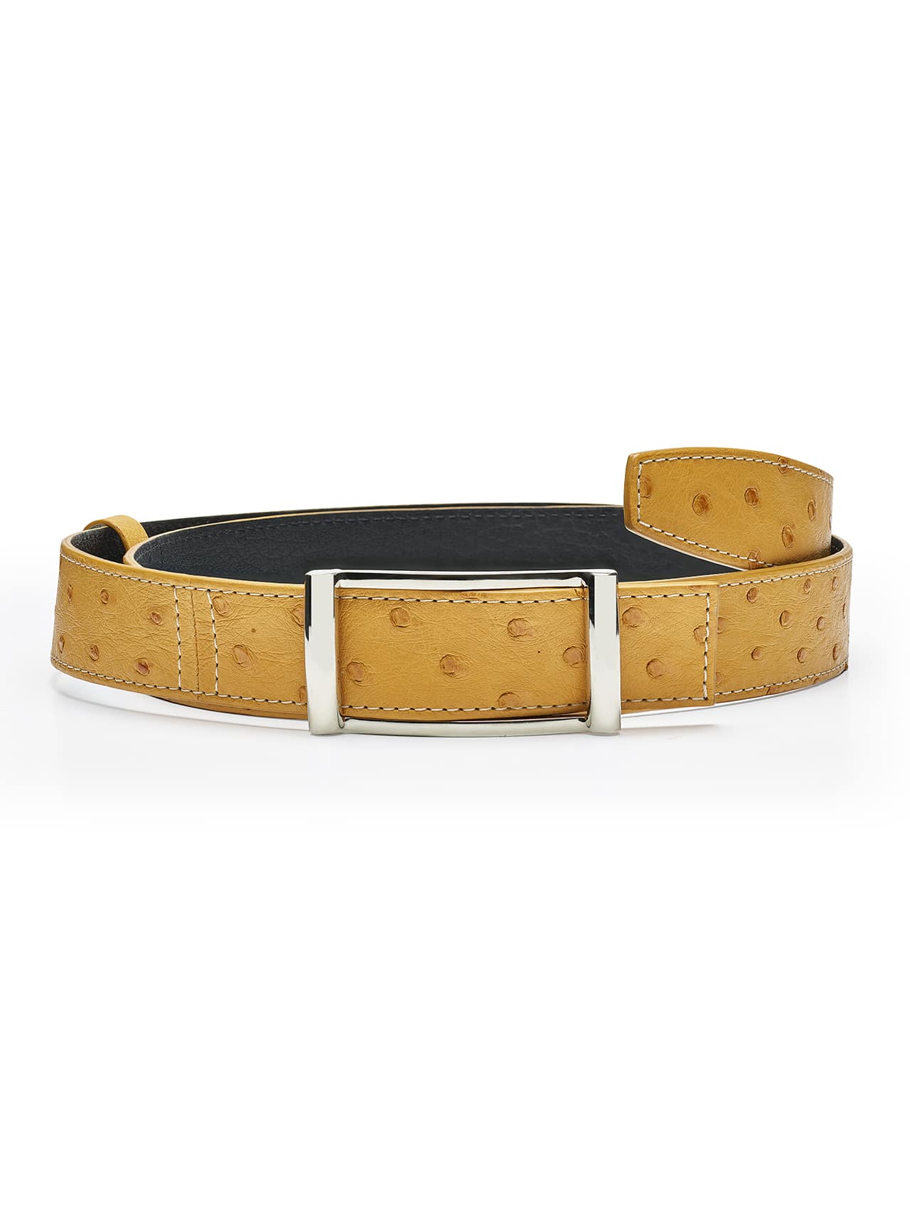 Reversible Belt Ostrich butter - Maison Jean Rousseau