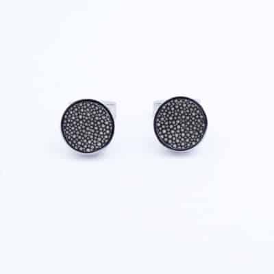 shagreen cufflinks jean rousseau grey