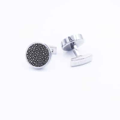 shagreen cufflinks jean rousseau grey