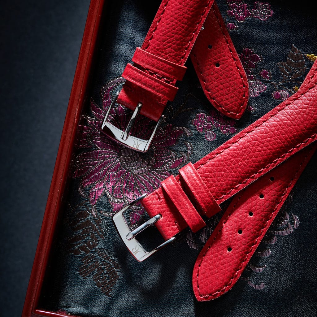 watch strap semi matte calf red jean rousseau