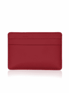 "Essentiel" slim cardholder red calf