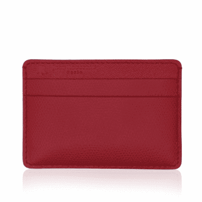 “Essentiel” slim cardholder red calf